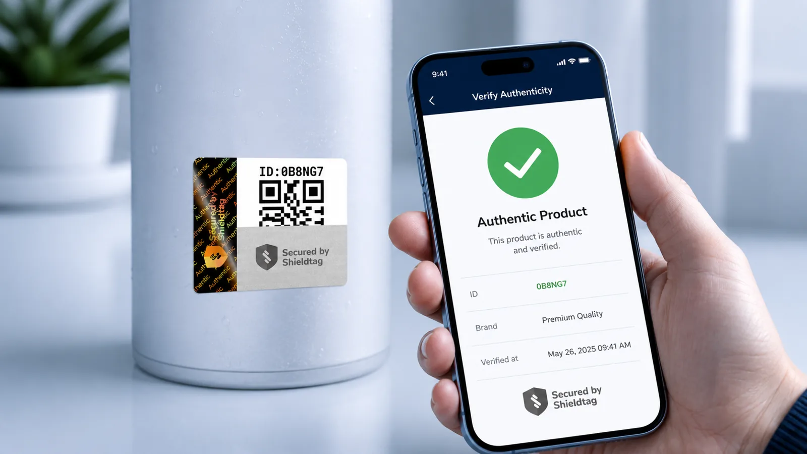 Verifikasi keaslian produk dengan scan QR Shieldtag