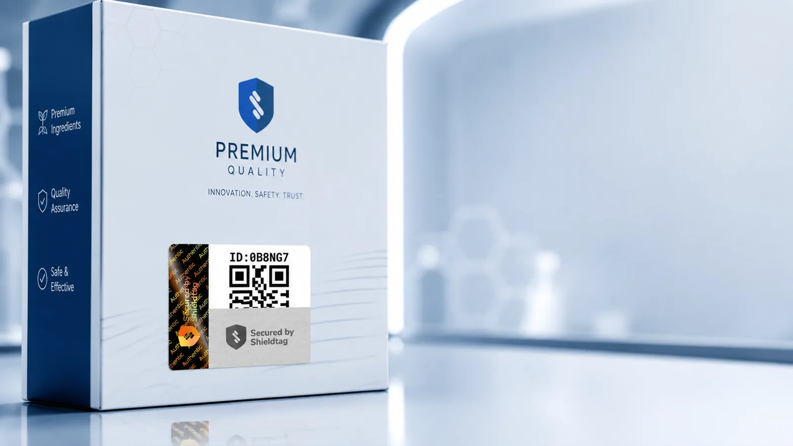 Pencegah pemalsuan dengan stiker hologram Shieldtag pada kemasan produk