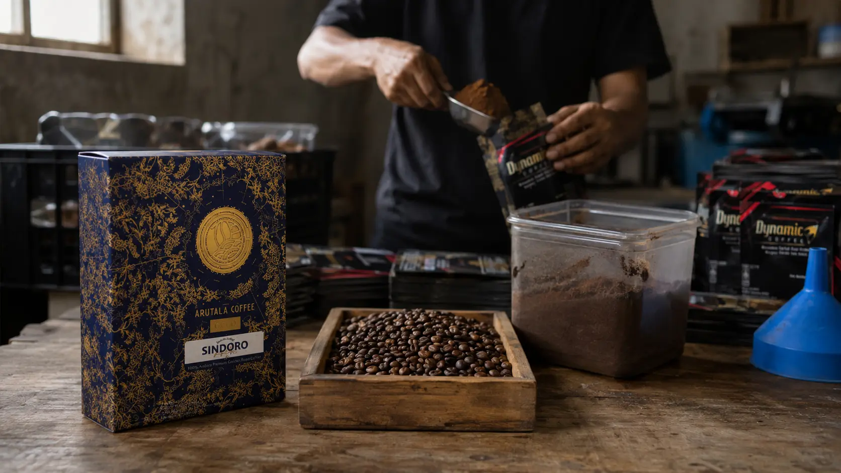 Ilustrasi pengoplosan kopi kemasan yang dapat merugikan konsumen dan brand kopi asli