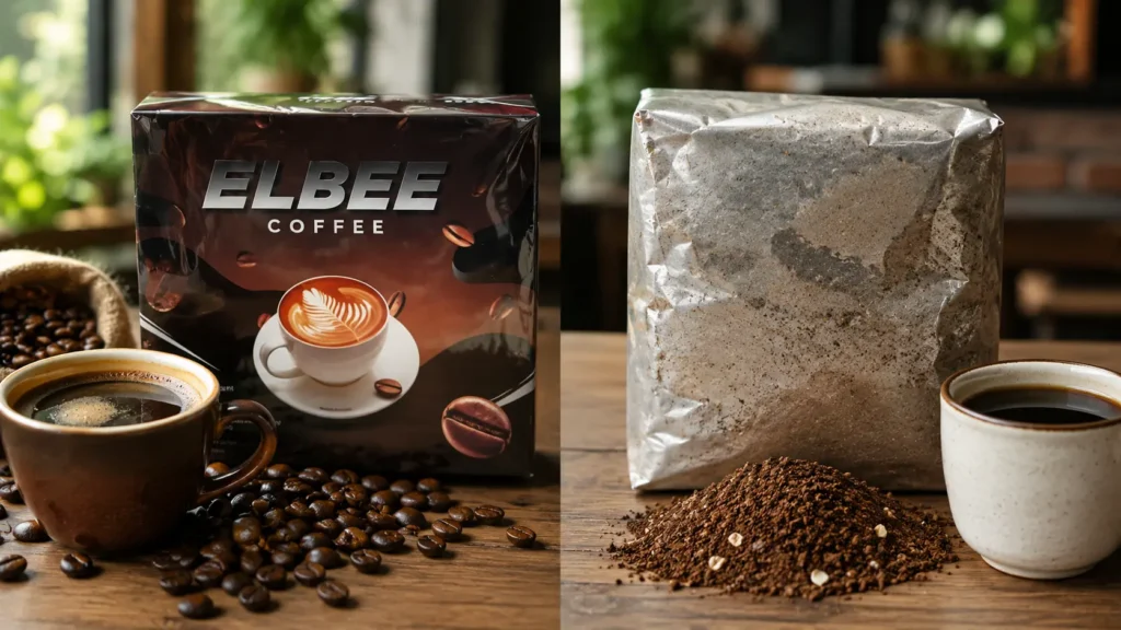 Perbandingan kopi Elbee asli dengan kopi oplosan berkualitas rendah