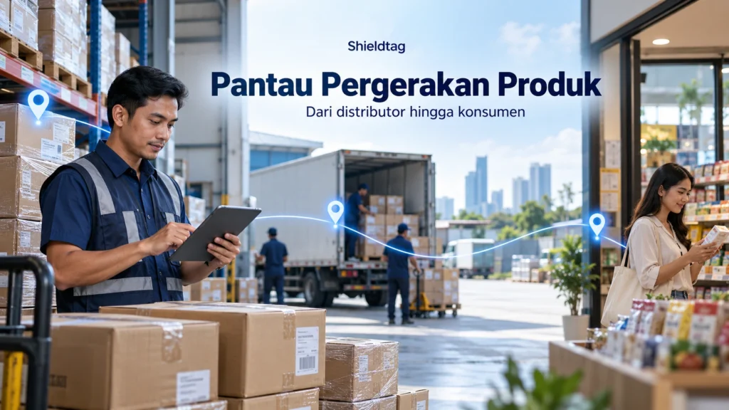Pemantauan pergerakan produk dari gudang distributor hingga konsumen melalui sistem pelacakan distribusi Shieldtag.