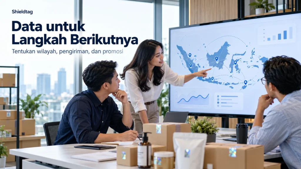 Tim brand menganalisis peta distribusi dan tren penjualan untuk menentukan wilayah prioritas, pengiriman, dan promosi.